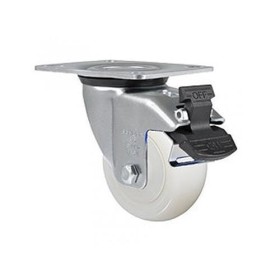 Rodízio branco giratório com freio 6" GLROA 612 NNKC