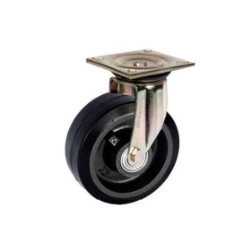 Rodízio preto de ferro fixo 5" GM 52 BFL