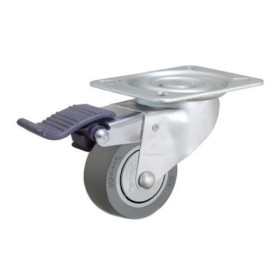 Rodízio cinza giratório com freio 2" GLRON 210 BPKC