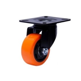 Rodízio laranja de nylon giratório sem freio 4" GLPB 414 PU E