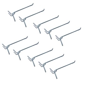 Kit 10 Ganchos Painel Perfurado Eucatex Zincado 20cm MS10204