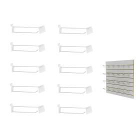 Kit 10 Gancho Painel Canaletado Porta Etiqueta 15cm MS13548