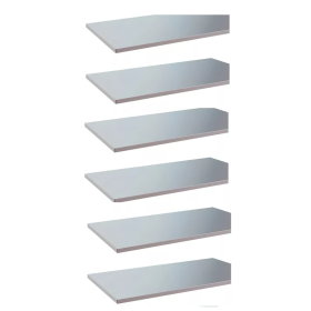 Kit 6 Bandejas Pesada Estante Amapa Cinza Ch22 60kg 40x92cm