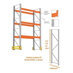 Coluna Lateral 3,0mt P/Porta Pallet Amapa 1000mm 2400k/Nivel