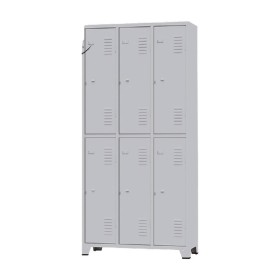 ARMARIO ROUPEIRO 6 PORTAS GRANDES 196X93X36CM AMAPA GRA2/6