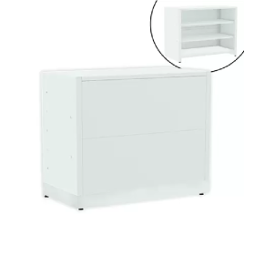 Balcao Comercial Expositor Fechado Branco Amapa 100x100x50cm