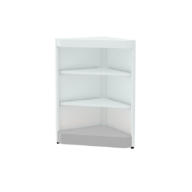 Balcao Comercial de Canto Aberto Branco Amapa 100x75x43cm