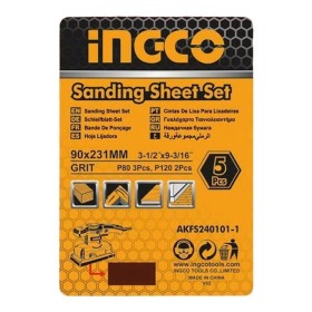 Jogo Folhas Lixa 90X231mm 5 Peças Ingco AKFS240101-1