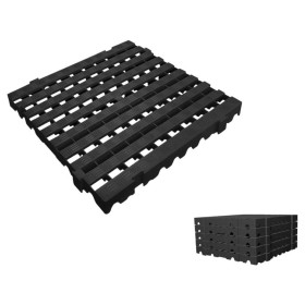 Kit 16 Estrado Plastico Encaixe Preto Pesado 50x50x4,5cm