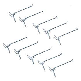 Kit 10 Ganchos Painel Perfurado Eucatex Zincado 10cm MS10202