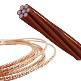 Cabo Cordoalha Aço Cobreado Aterramento SPDA 35mm 1mt