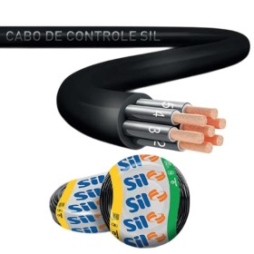 Cabo PP Controle 7x1,5mm 1mt Sil Flexível Preto 1KV