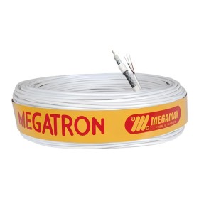 Cabo Coaxial RG59 6mm 100mt CFTV Malha 67% C/Alimen Megatron