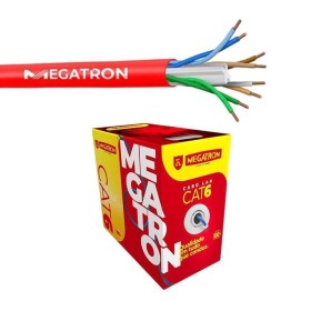 Cabo Rede LAN CAT-6 Vermelho 305mt Megatron U/UTP 4x23AWG