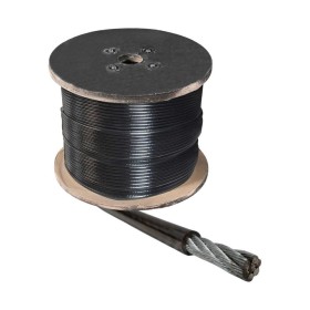 Cabo Aço Plastificado 4,8x6,4mm 3/16" Academia 25mt 6x19AF