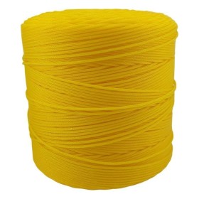 Corda Nylon 2mm Trançada Varal Polietileno Amarela 400mt