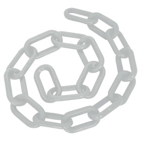 Corrente Plástica Sinalização 7mm Branca 50mt Deltaplus
