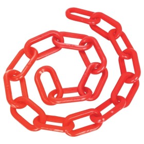 Corrente Plástica Sinalização 7mm Vermelha 50mt Deltaplus