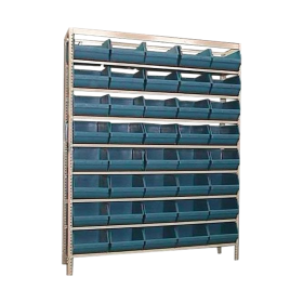 Kit Estante Gaveteiro Com Estrutura e 40 Gavetas N°8 Azul