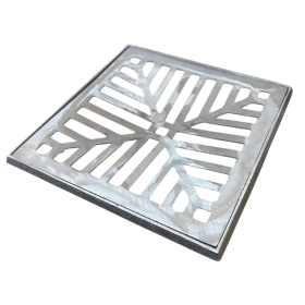 Grelha em alumínio com suporte quadrado 30 x 30 cm