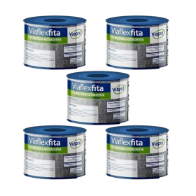 Fita Alumínio Viaflex Manta Impermeável 10cm 50mt Viapol