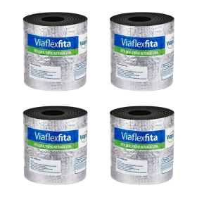 Fita Alumínio Viaflex Manta Impermeável 15cm 40mt Viapol