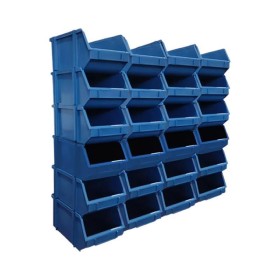 Kit 63 Caixa Box Gaveteiro Industrial Bin Azul N°7 16x22x30