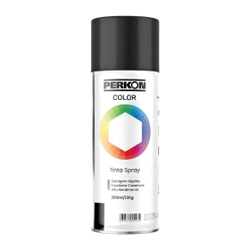 Tinta Spray Uso Geral Color Preto Fosco 300ml/130g Perkon