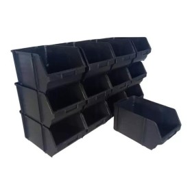 Kit 3 Caixa Box Gaveteiro Industrial Bin Preto N°7 16x22x30