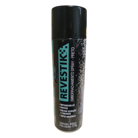 Tinta Spray Uso Geral Emborrachada Preto 400ml Revestik TBR