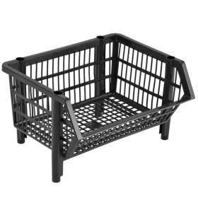 Kit 8 Cestos Organizador Expositor Empilhavel Preto 55L 11kg