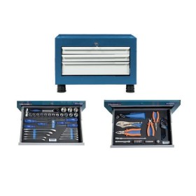 Kit Caixa 3 Gavetas C/Ferramentas 54 pecas Rio Sul RO50013