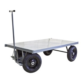 Carro Carrinho Carga 800K Plataforma Aço Roda 350X8" WM WM58