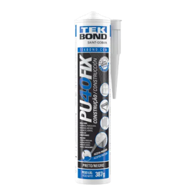Adesivo Selante Tubo PU40FIX Preto 387g/280ml Tekbond