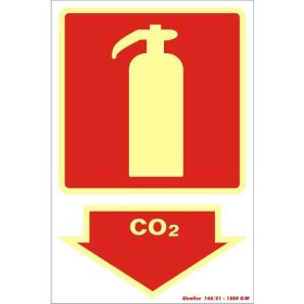 Placa sinalização combate incêndio PVC 250BS "Extintor CO2"