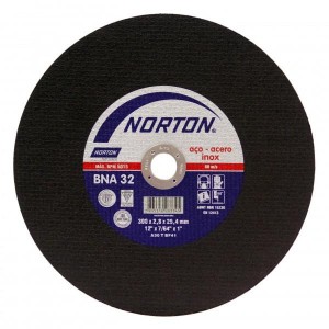 Disco de corte inox 12" x 7/64" x 1" BNA 32 - Norton