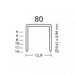 Grampo Pneumático 12,9 x 04 mm 80/4 C/9.000 - CX