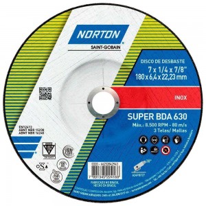 Disco Corte Desbaste 180x6,4x22,23mm 7x1/4x7/8 Norton BDA630