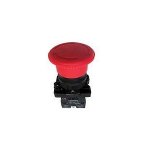 Botão comando face vermelho cogumelo com trava 1NF LK2-ES542 14020