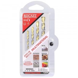 Jogo Brocas Widea Multimaterial 4 a 8mm 4 Pcs Rocast 244,0012