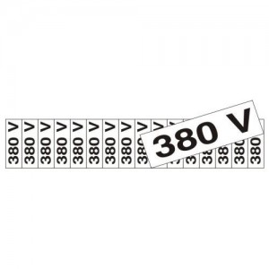 Placa sinalização PVC 05 x 25 200BA "380V"