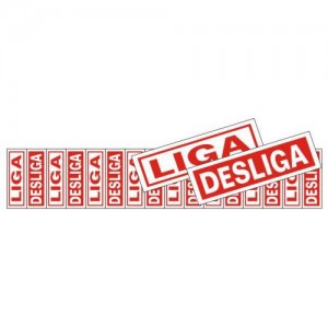Placa sinalização PVC 05 x 25 200BC "Liga/Desliga"