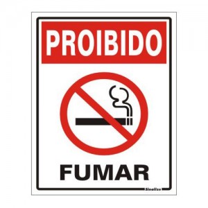 Placa sinalização PVC 15 x 20 200AB "Proibido Fumar"