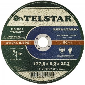 Disco Corte Refratário 177,8x3,2x22,2mm 7x1/8x7/8 Telstar
