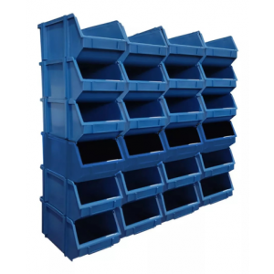 Kit 3 Caixa Box Gaveteiro Industrial Bin Azul N°7 16x22x30cm