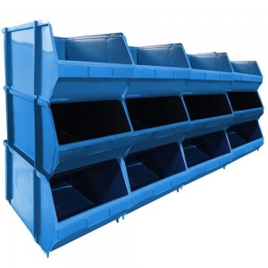 Kit 6 Caixa Box Gaveteiro Industrial Bin Azul N°8 19x31x41cm