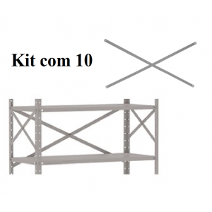 Kit 10 Par Haste X P/Lateral Estante Prateleira Amapa 30cm
