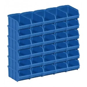 Kit 6 Caixa Box Gaveteiro Industrial Bin Azul n3 8x10x16cm