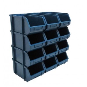 Kit 3 Caixa Box Gaveteiro Industrial Bin Azul N°5 12X15X23CM